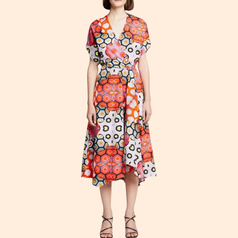 Zero Maria Cornejo Geometric Midi Dress